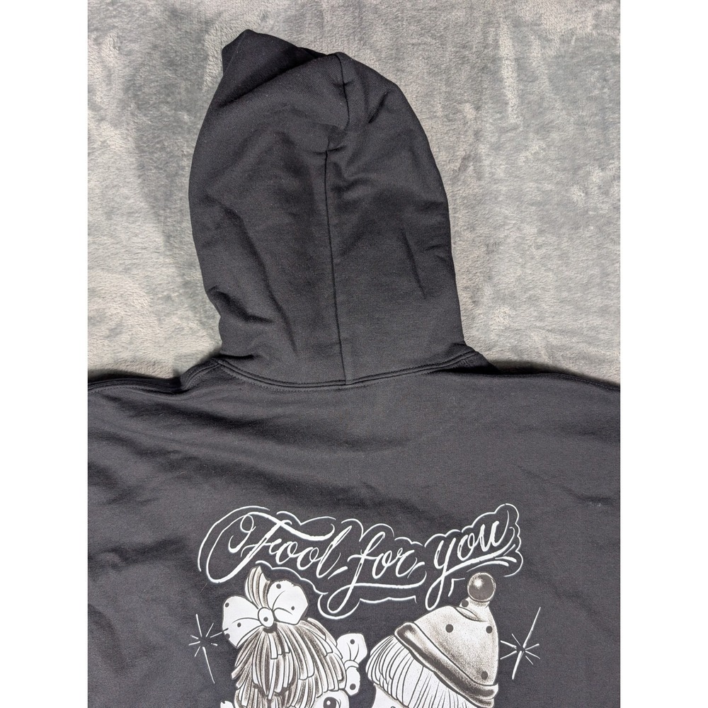 Gildan DryBlend Men Large Black Fool For You Clown Graphic Pullover Hoodie Size - Picture 8 of 14
